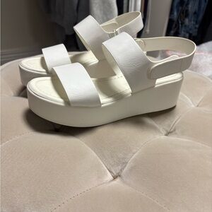 Women's White Platform Sandals